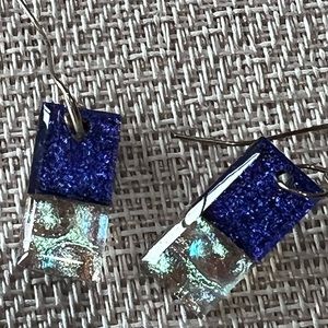 Dichroic glass earrings